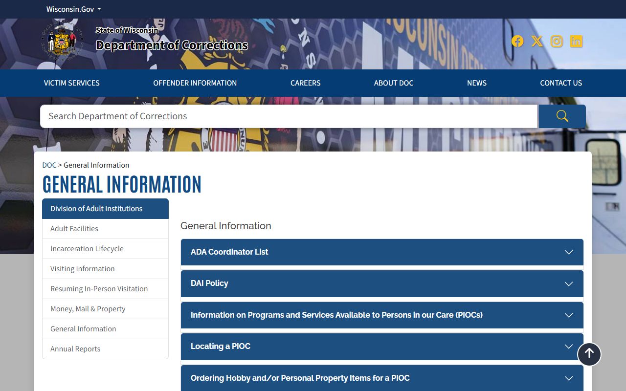 Wisconsin DOC guidance separating DOC custody from county jail custody